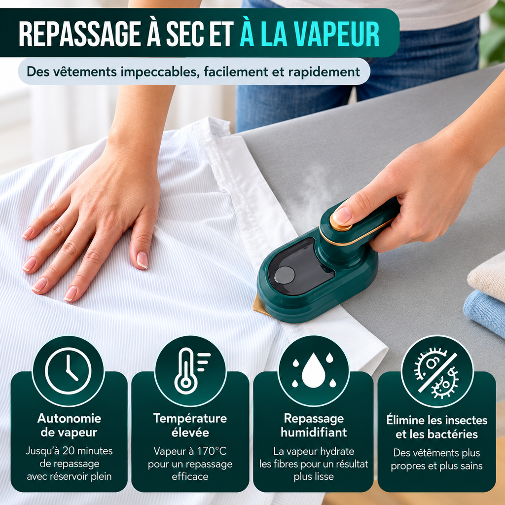 Vapora™ – Mini Fer Vapeur Portable