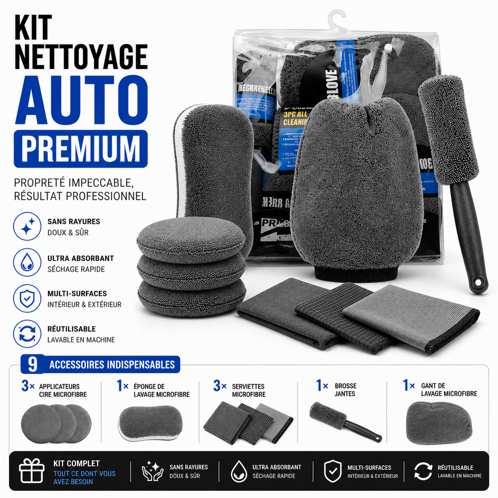 Kit de nettoyage 9 pcs